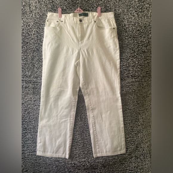 Women's LRL Lauren Jeans Co White Straight Classic Jeans - Sz 14 - Picture 1 of 9